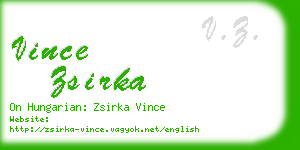 vince zsirka business card